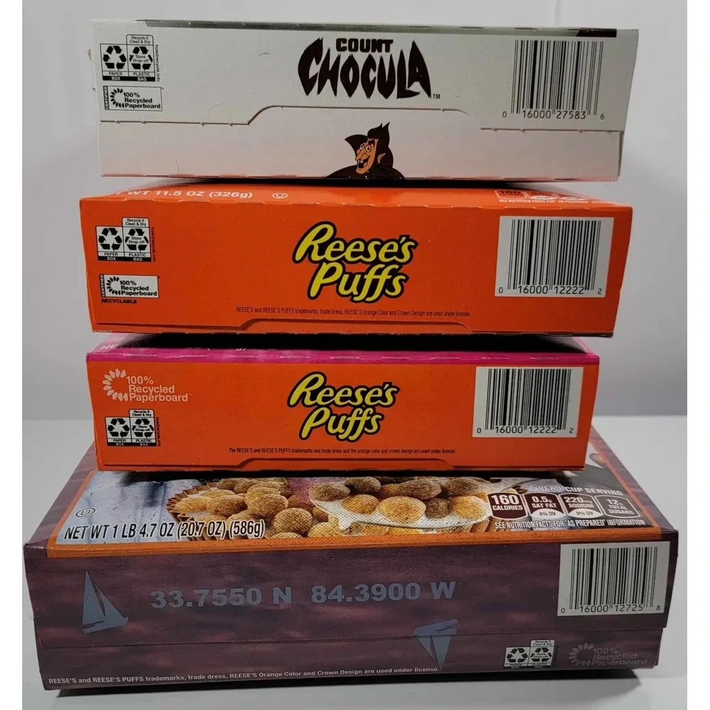 GM REESE'S Puffs Kaws & Travis Scott & Lil Yachty SEALED Boxes Lot 4 NEW